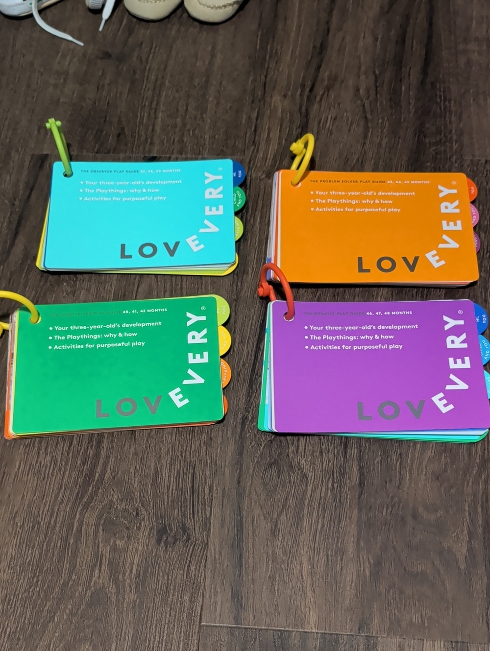 LOVEVERY (Lot Of 4) Baby Book Play Guides with rings for 37-48 months like new